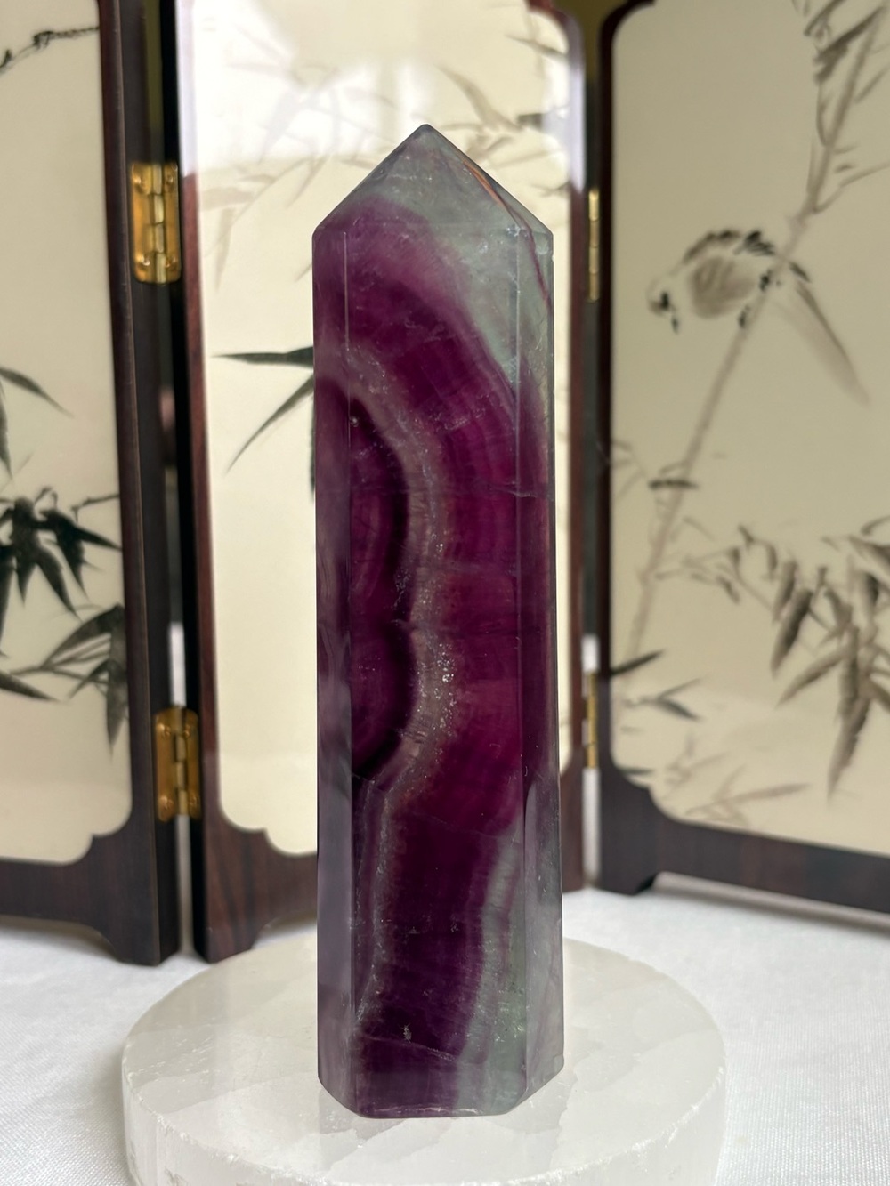 Purple and Blue Fluorite Tower